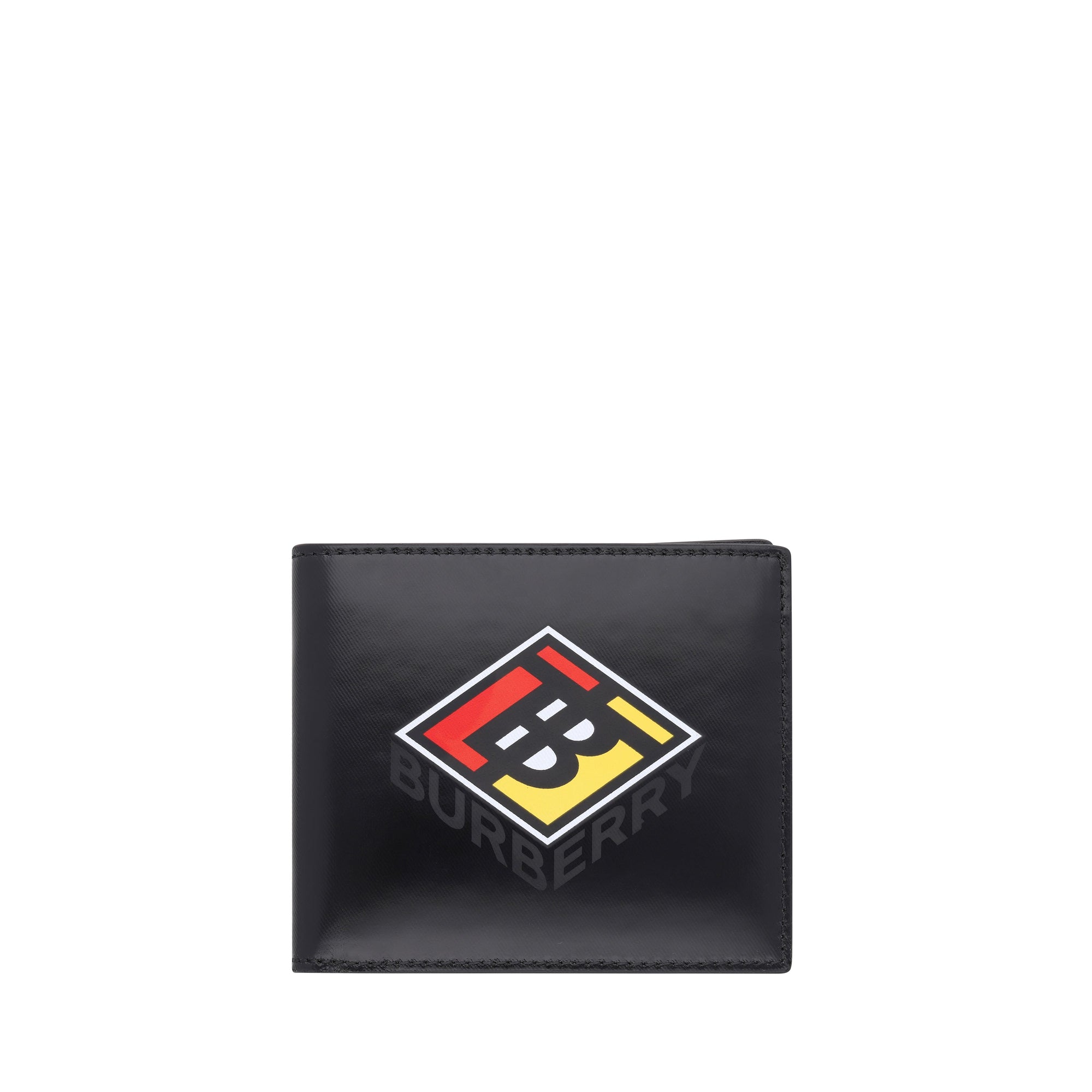 Portefeuille à rabat multidevise en toile avec logo - Noir