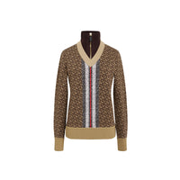 Pull col rond en laine mérinos - Marron