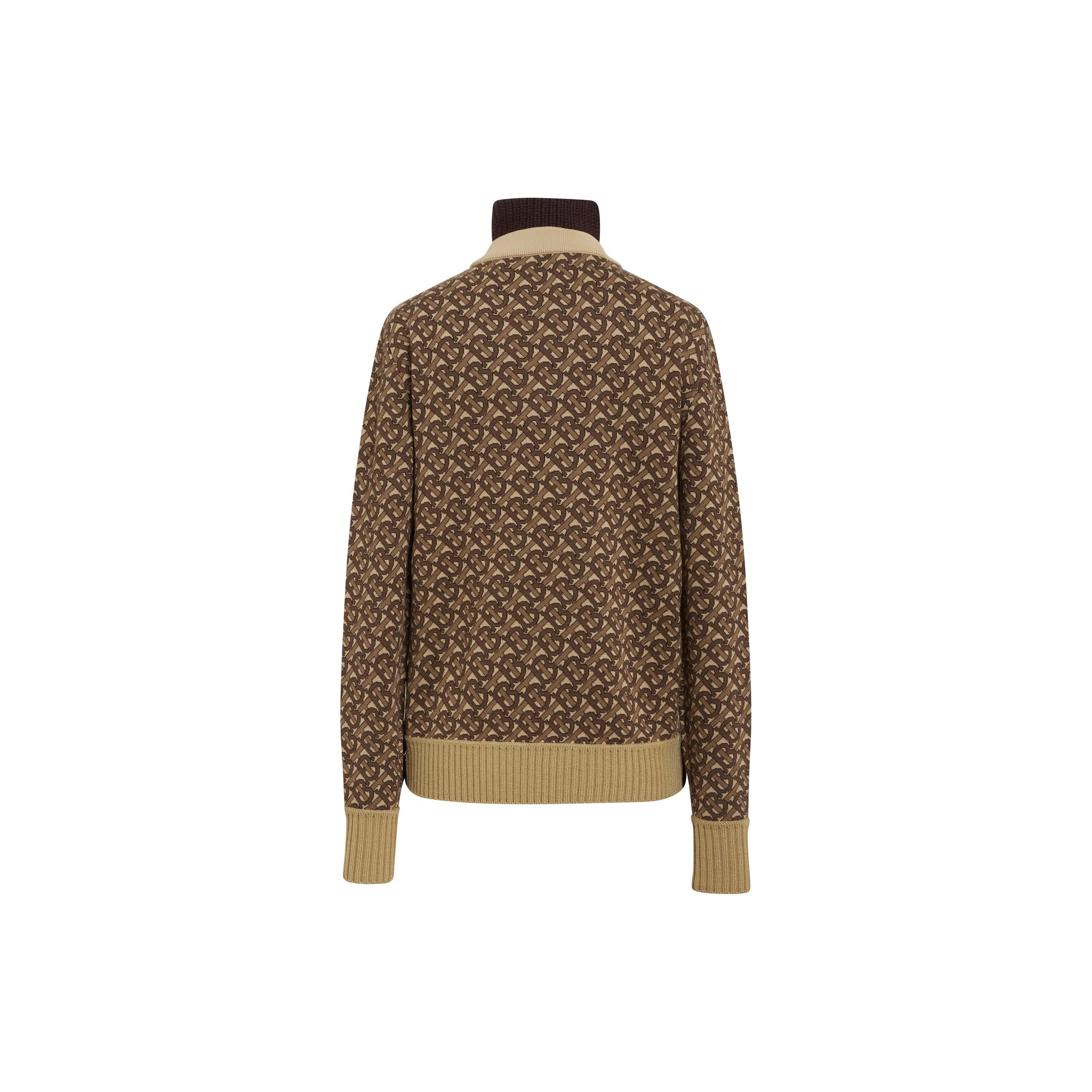 Pull col rond en laine mérinos - Marron