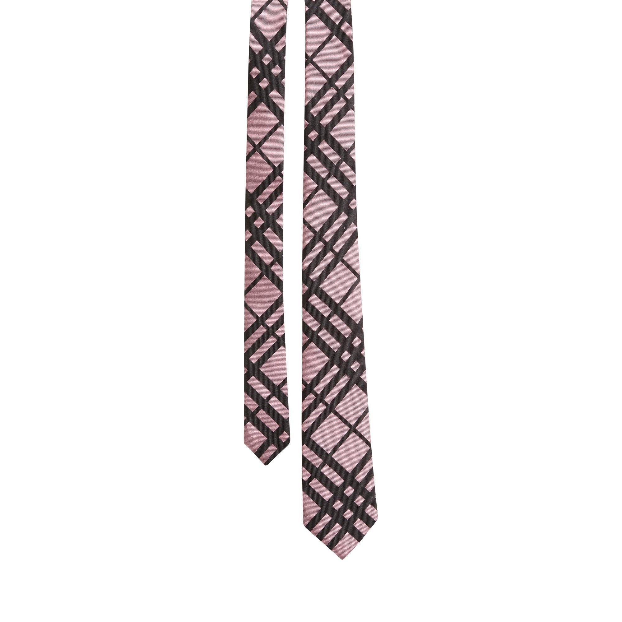 Cravate classique en jacquard de soie à monogramme - Rose