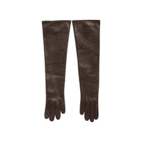 Gants en cuir aux coudes - Marron