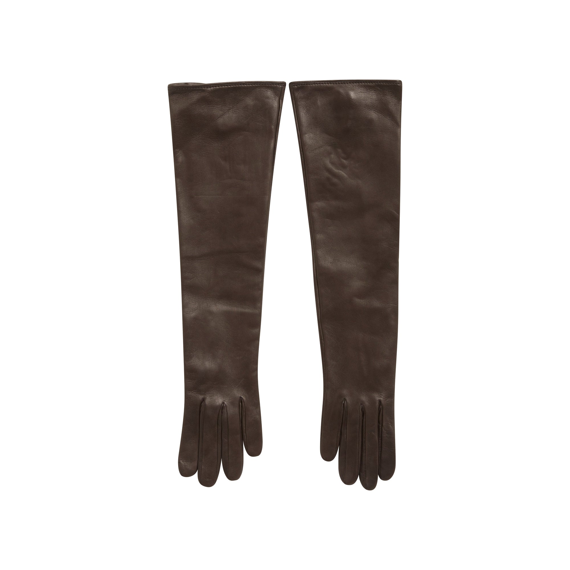 Gants en cuir aux coudes - Marron