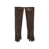 Gants en cuir aux coudes - Marron