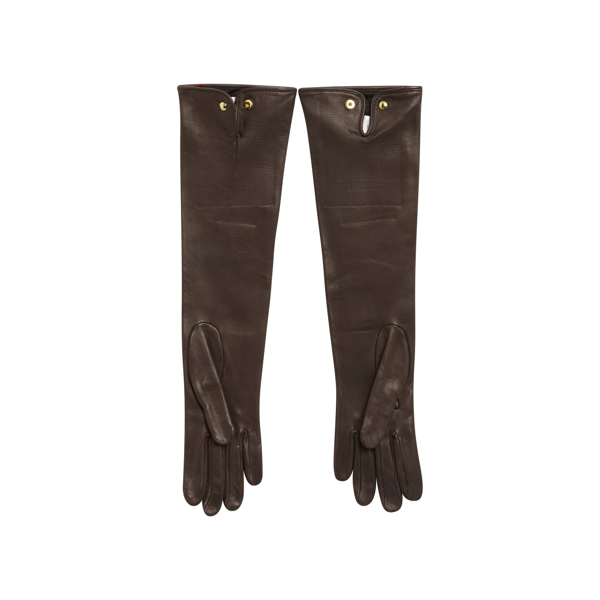 Gants en cuir aux coudes - Marron