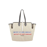 Le grand cabas en toile et cuir - Beige