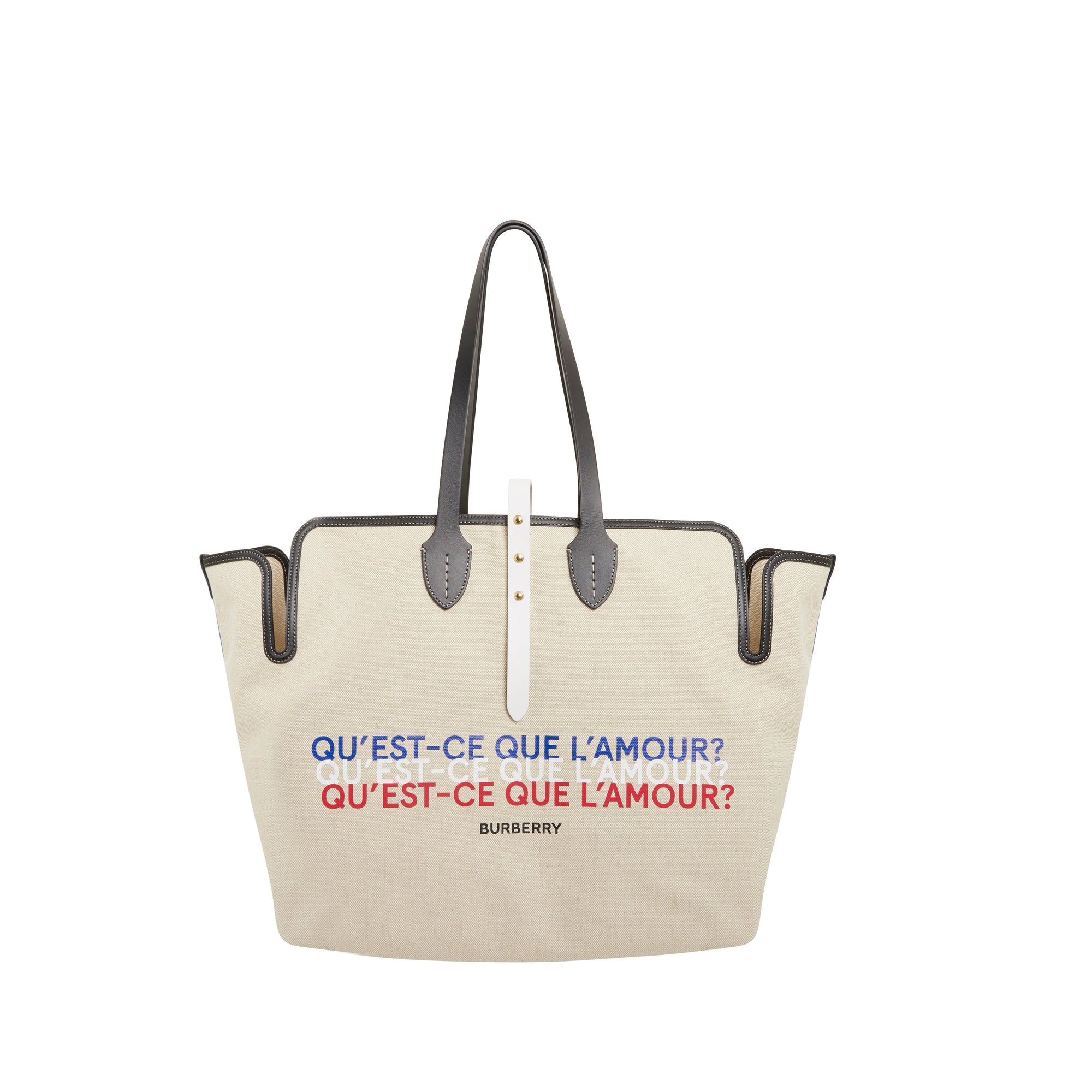 Le grand cabas en toile et cuir - Beige