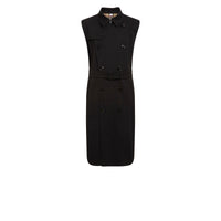 Trench sans manches en gabardine de coton - Noir