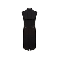 Trench sans manches en gabardine de coton - Noir