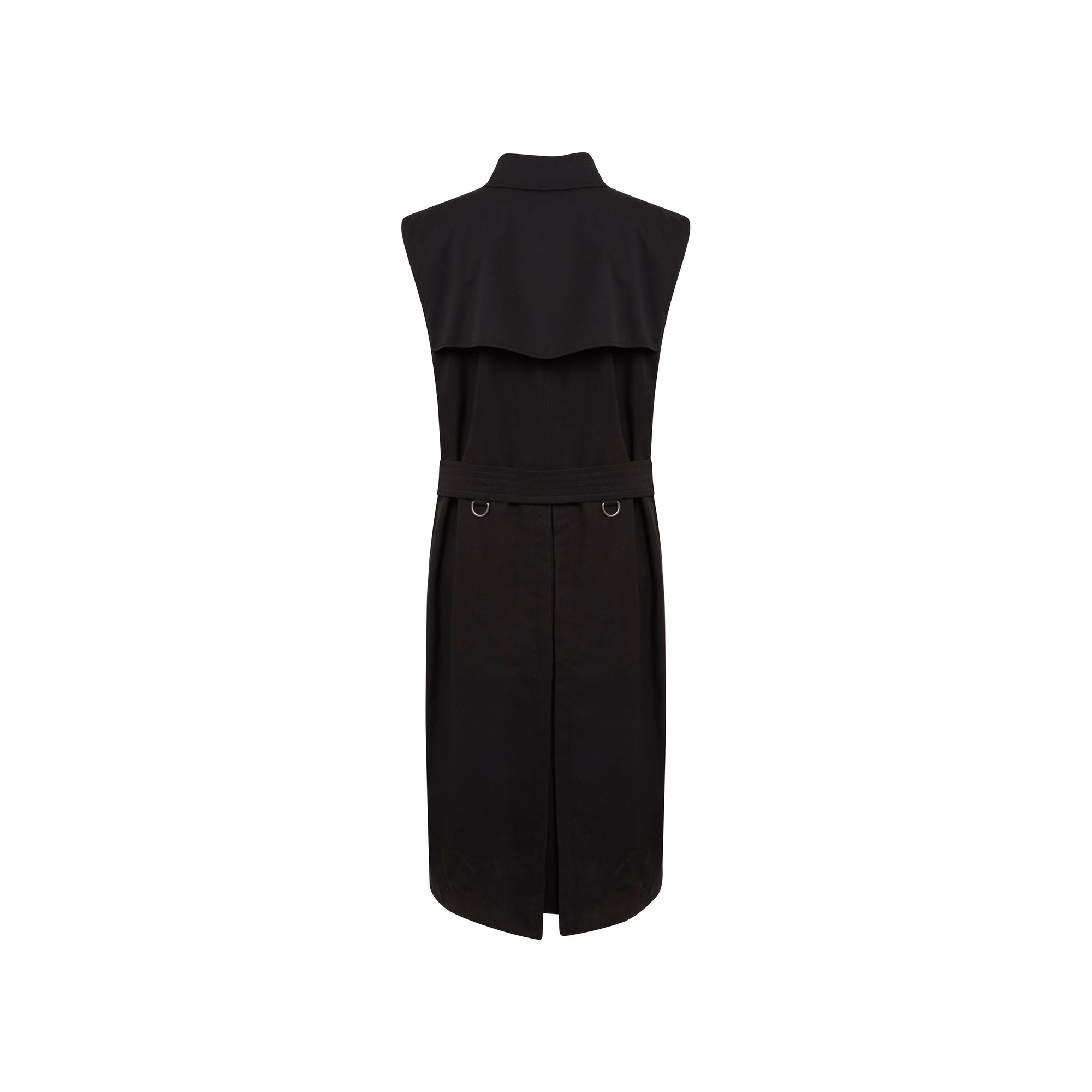 Trench sans manches en gabardine de coton - Noir