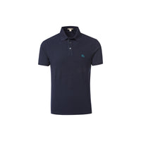 Polo avec patte en check - Marine véritable