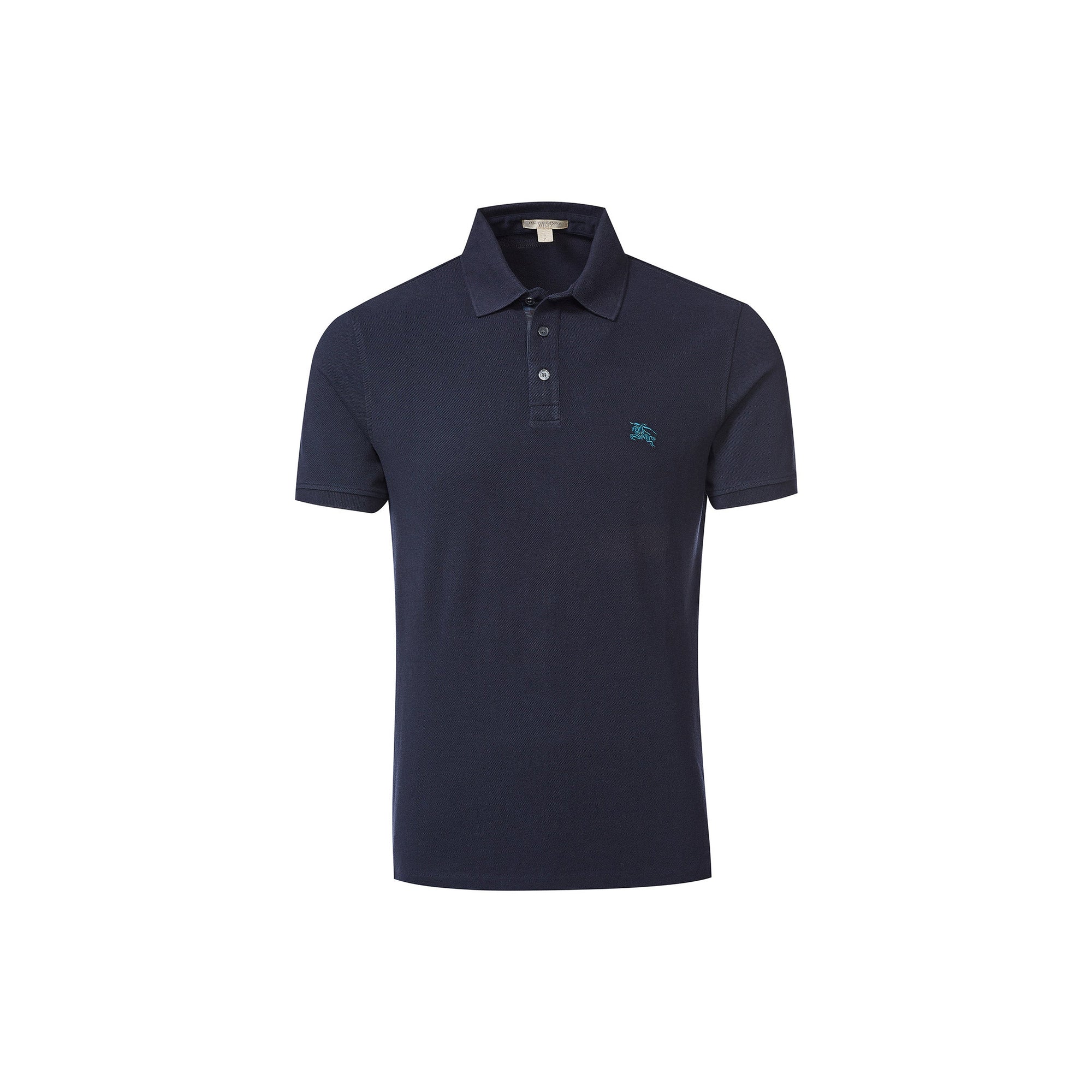 Polo avec patte en check - Marine véritable