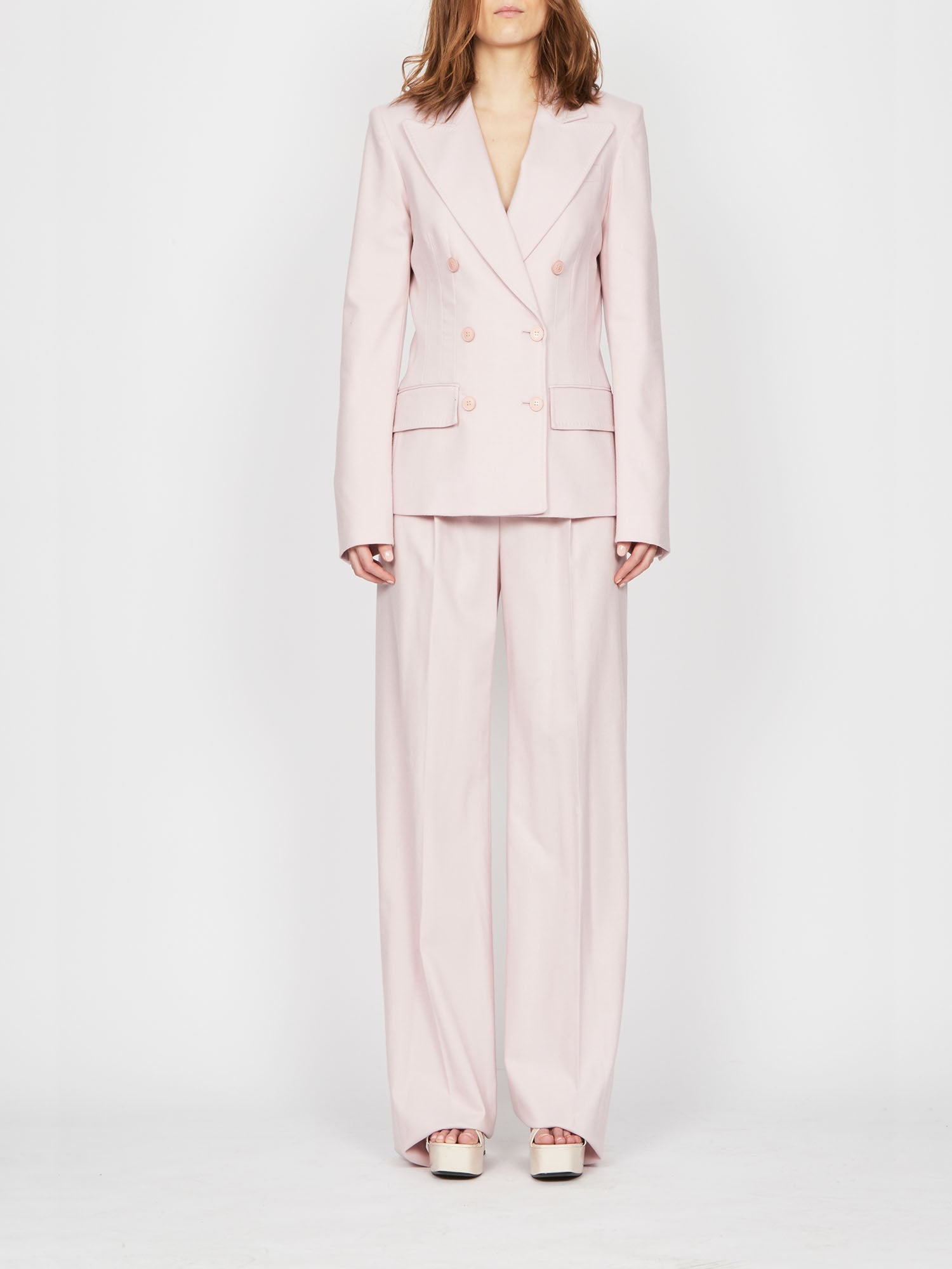 Blazer A.Ferretti double boutonnage en laine - Rose