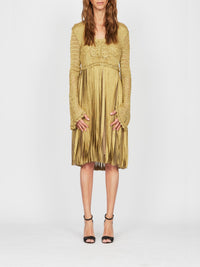 Robe courte A.Ferretti manches en macramé - Or