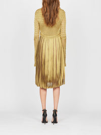 Robe courte A.Ferretti manches en macramé - Or