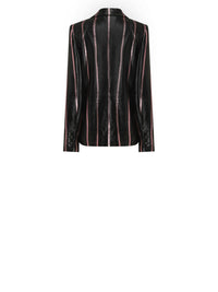Blazer A.Ferretti à rayures en soie - Noir