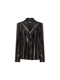 Blazer A.Ferretti à rayures en soie - Noir