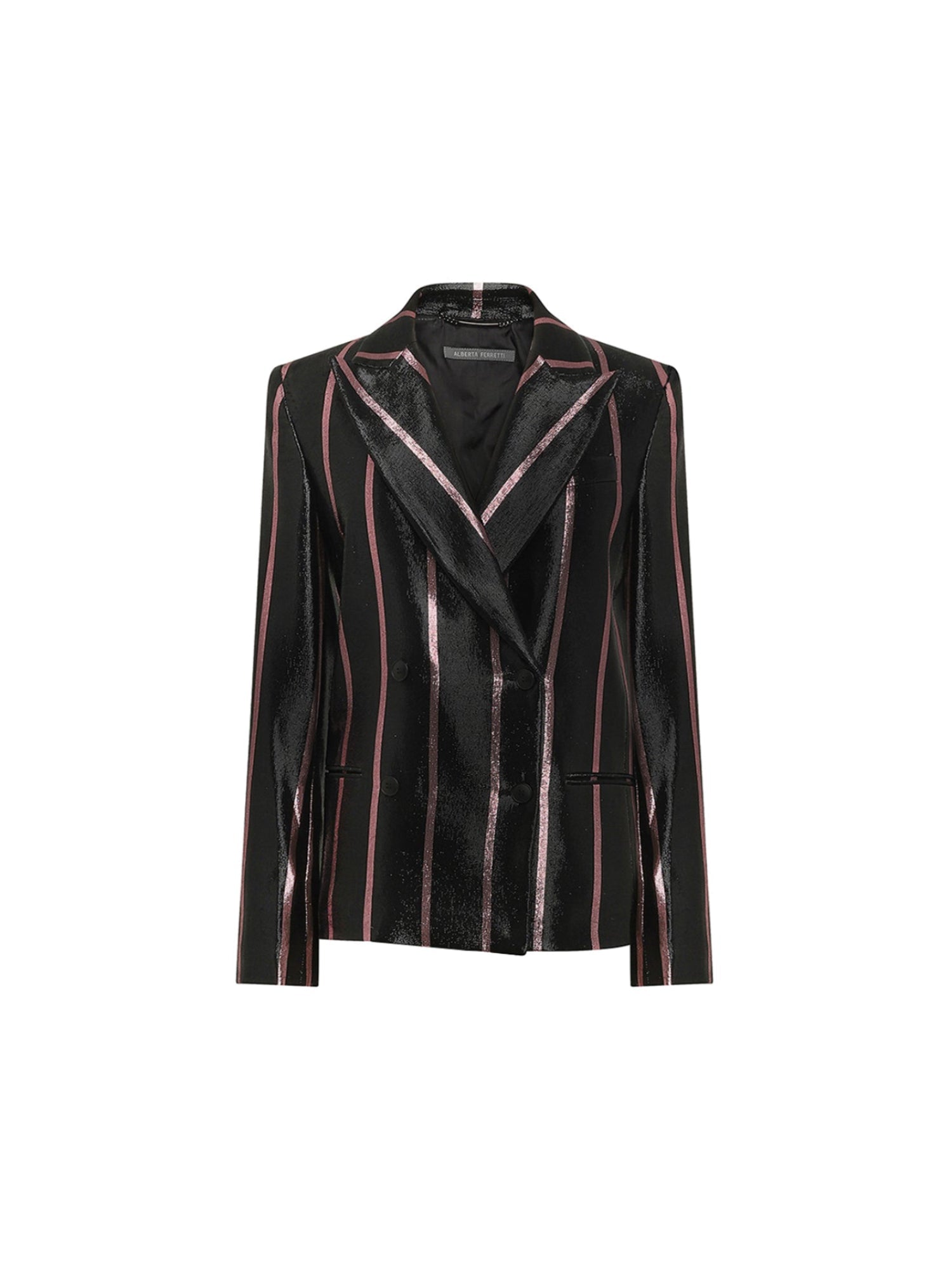 Blazer A.Ferretti à rayures en soie - Noir