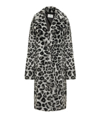 Manteau A.Ferretti fausse fourrure - Noir & Gris