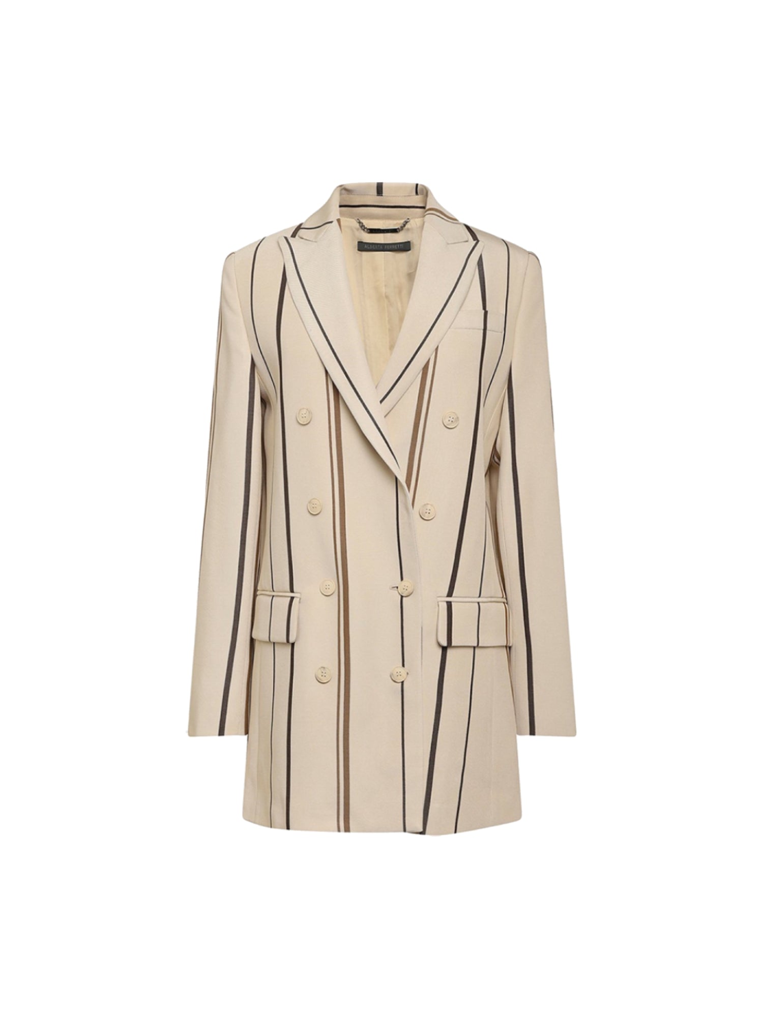 Veste A.Ferretti boutonnée à rayures - Beige
