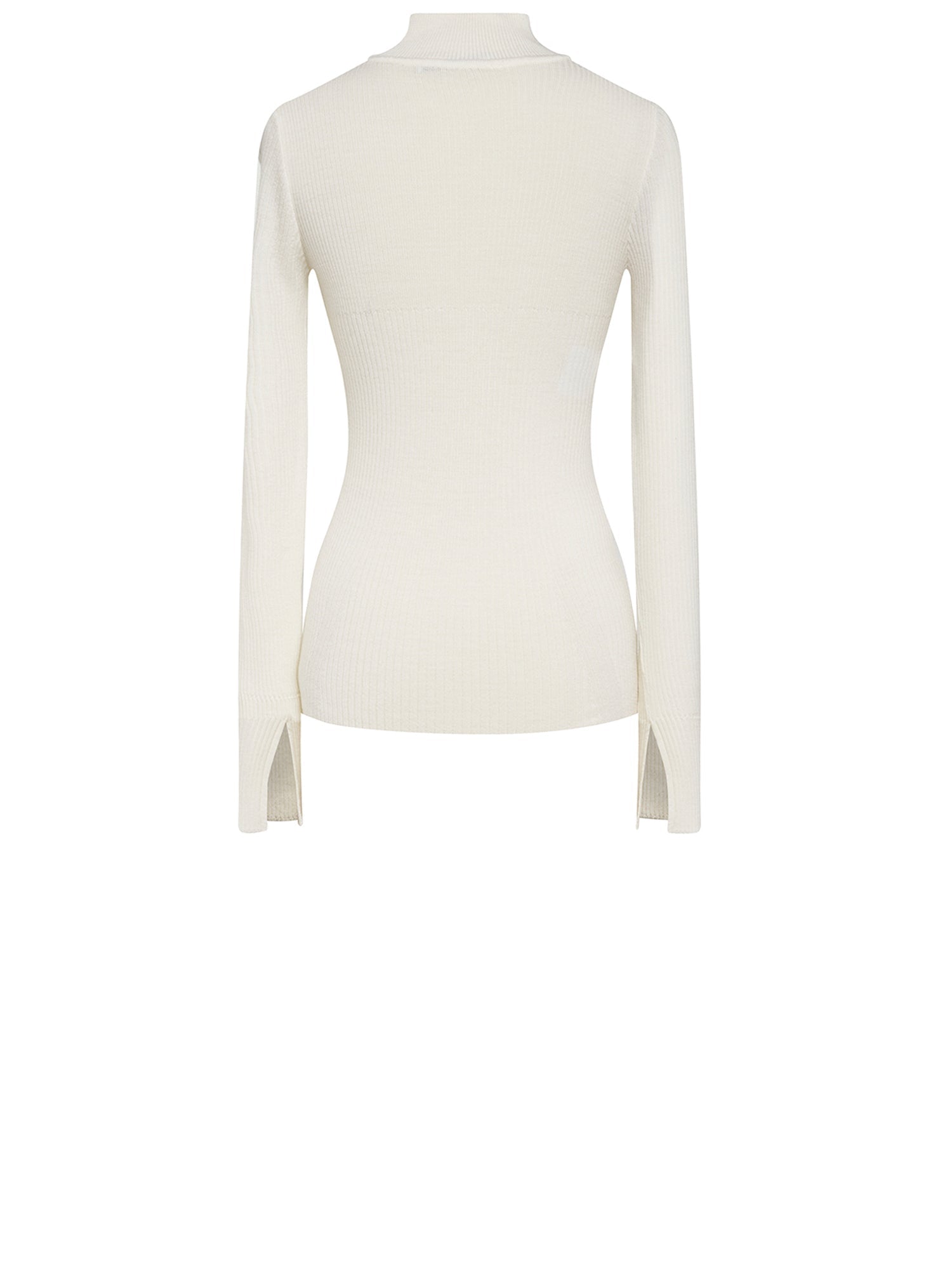 Pull A.Ferretti col cheminé en laine - Blanc