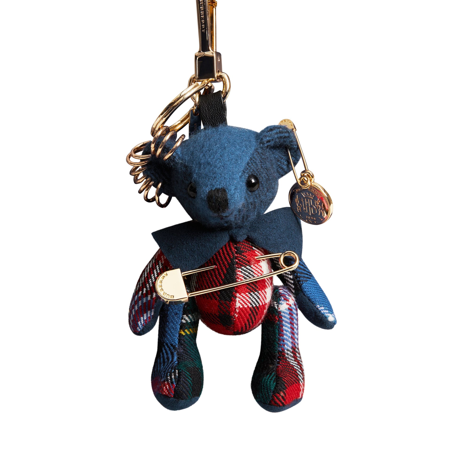 CADET BLUE Bijou porte-clés Thomas Bear orné d'une épingle à kilt