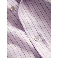 PALE LILAC Chemise rayée et ajustée en coton à effet dobby