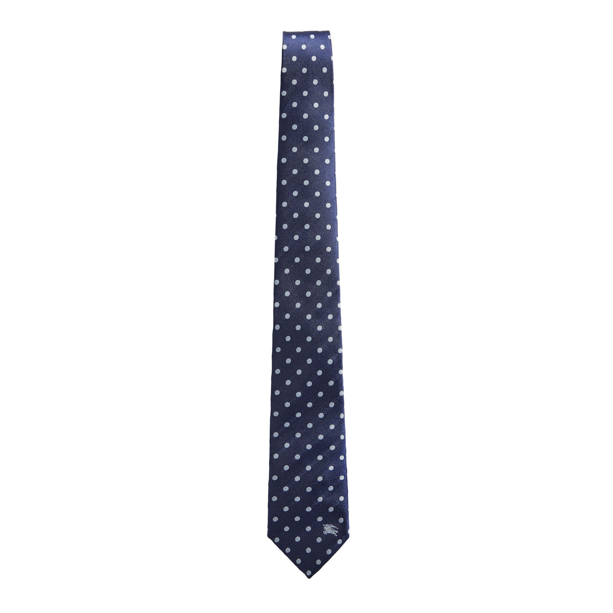 BRIGHT NAVY Cravate en soie à pois moderne