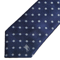 BRIGHT NAVY Cravate en soie à pois moderne