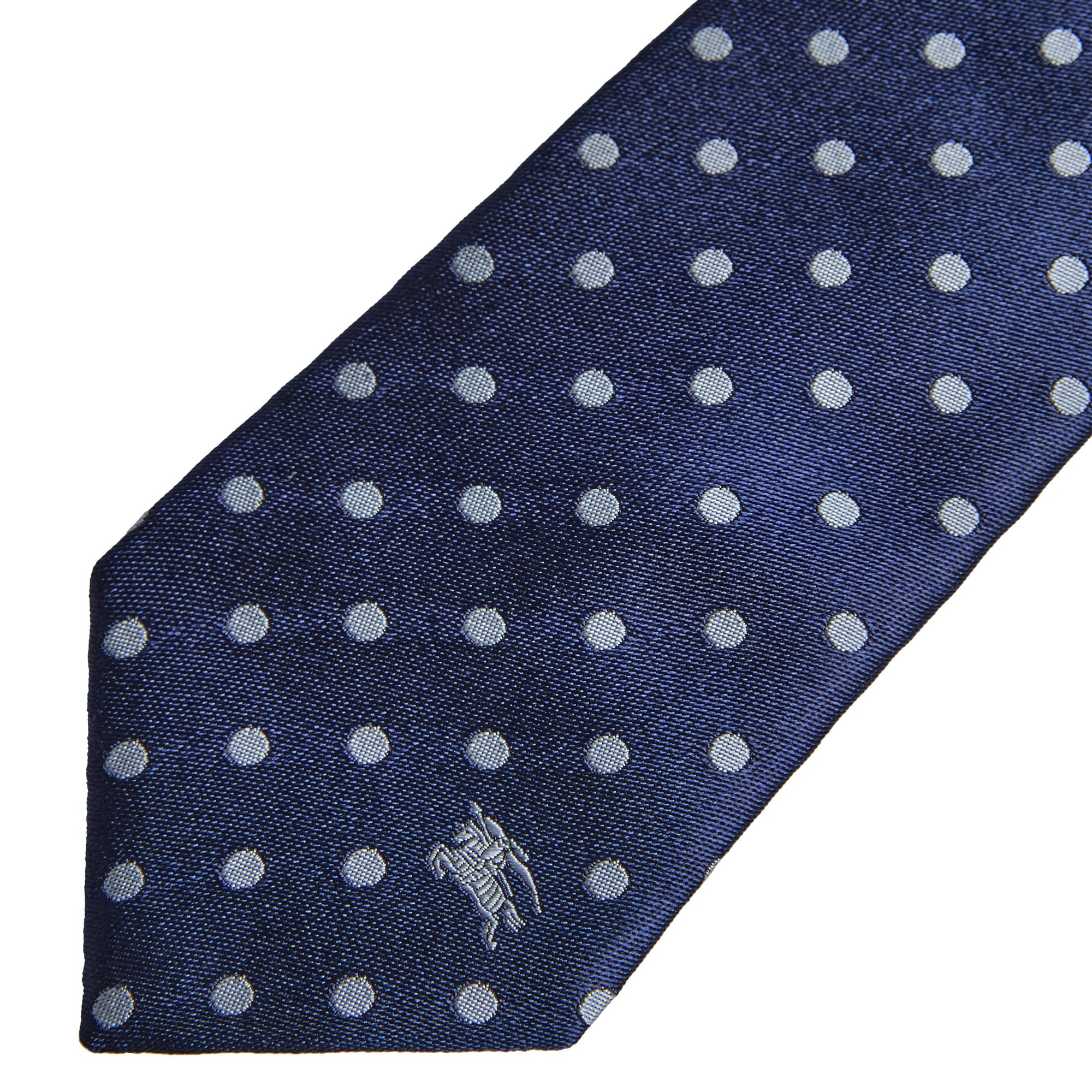 BRIGHT NAVY Cravate en soie à pois moderne