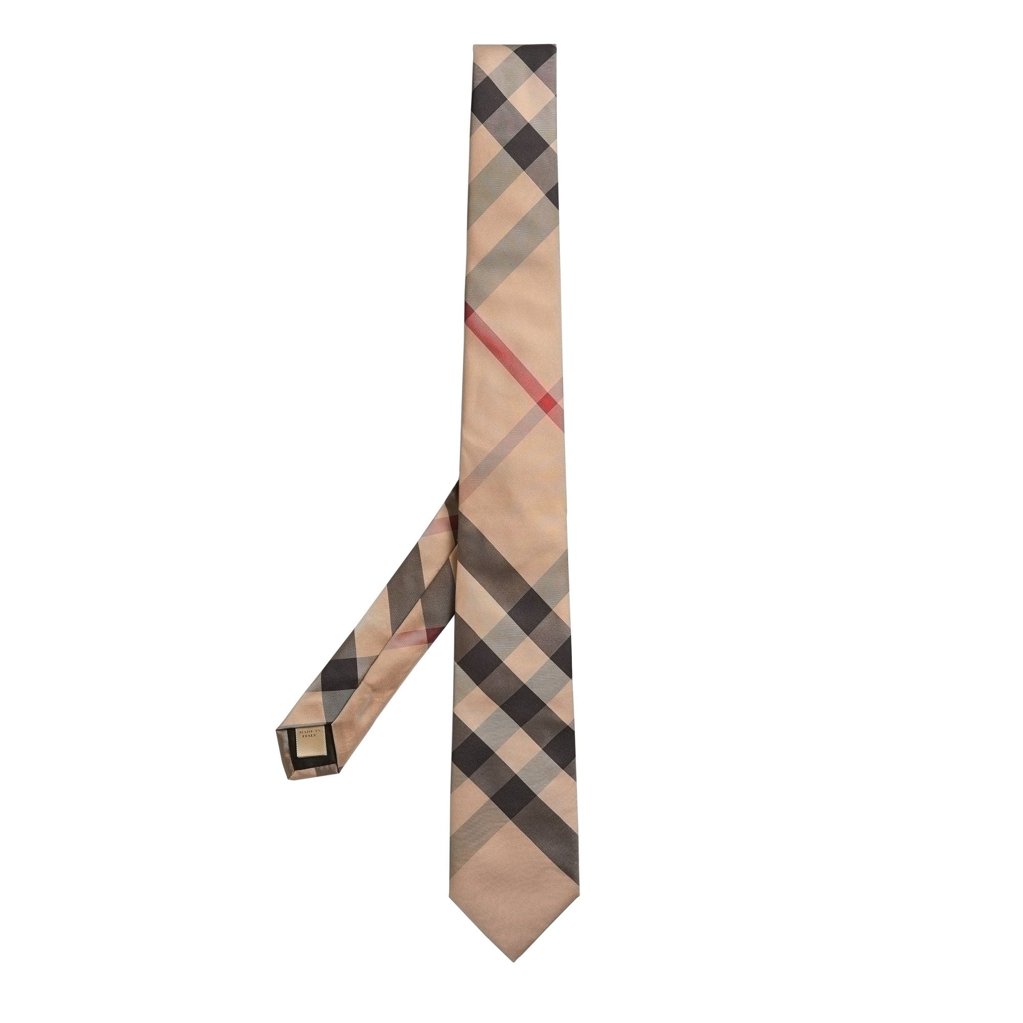 CAMEL CHECK Cravate moderne en soie à motif check