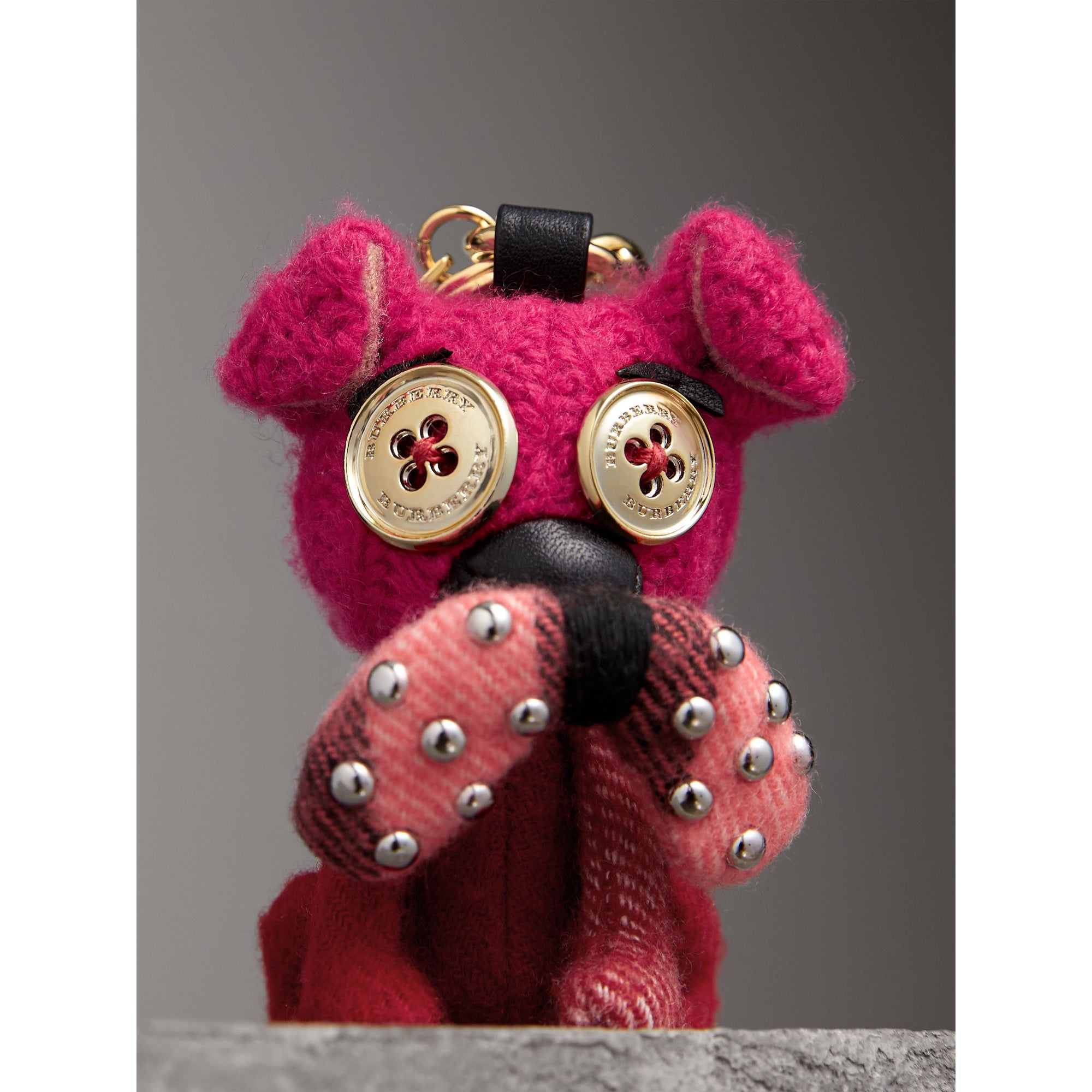 PARADE RED Bijou porte-clés en cachemire Seymour le Bouledogue