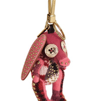 PARADE RED MULTI Bijou porte-clés en cachemire Sandra le Basset