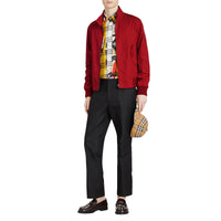 BRIGHT RED Veste Harrington de coupe slim en gabardine tropicale