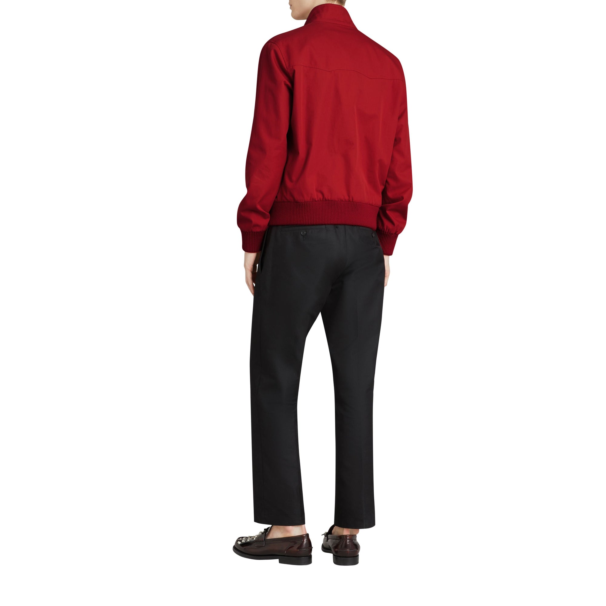 BRIGHT RED Veste Harrington de coupe slim en gabardine tropicale