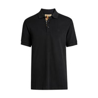BLACK Polo en coton avec patte de boutonnage à motif check