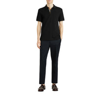 BLACK Polo en coton avec patte de boutonnage à motif check