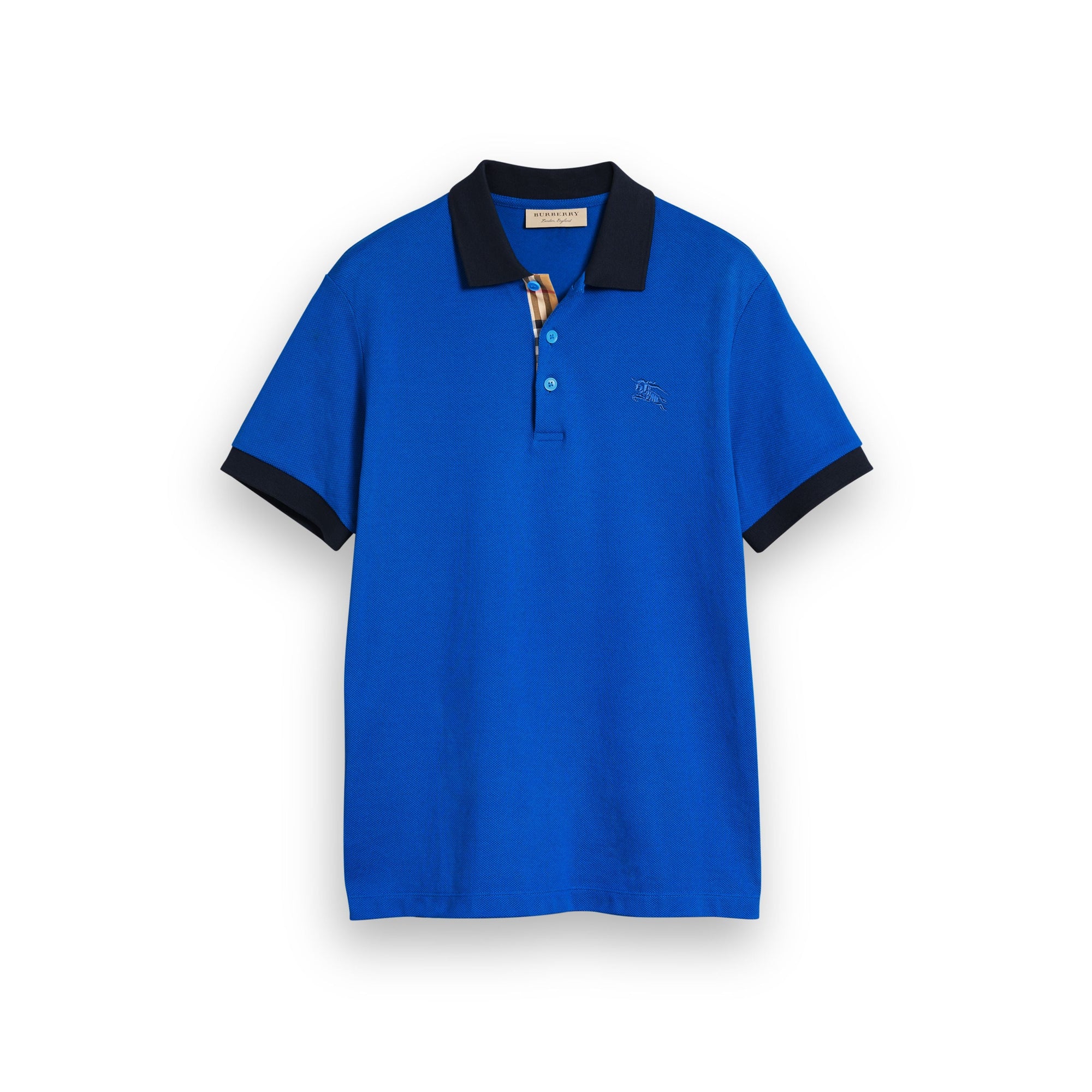 CERULEAN BLUE Polo en coton avec col contrastant