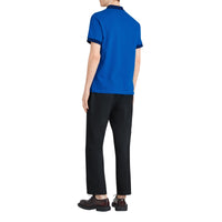 CERULEAN BLUE Polo en coton avec col contrastant