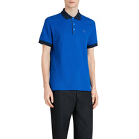 CERULEAN BLUE Polo en coton avec col contrastant
