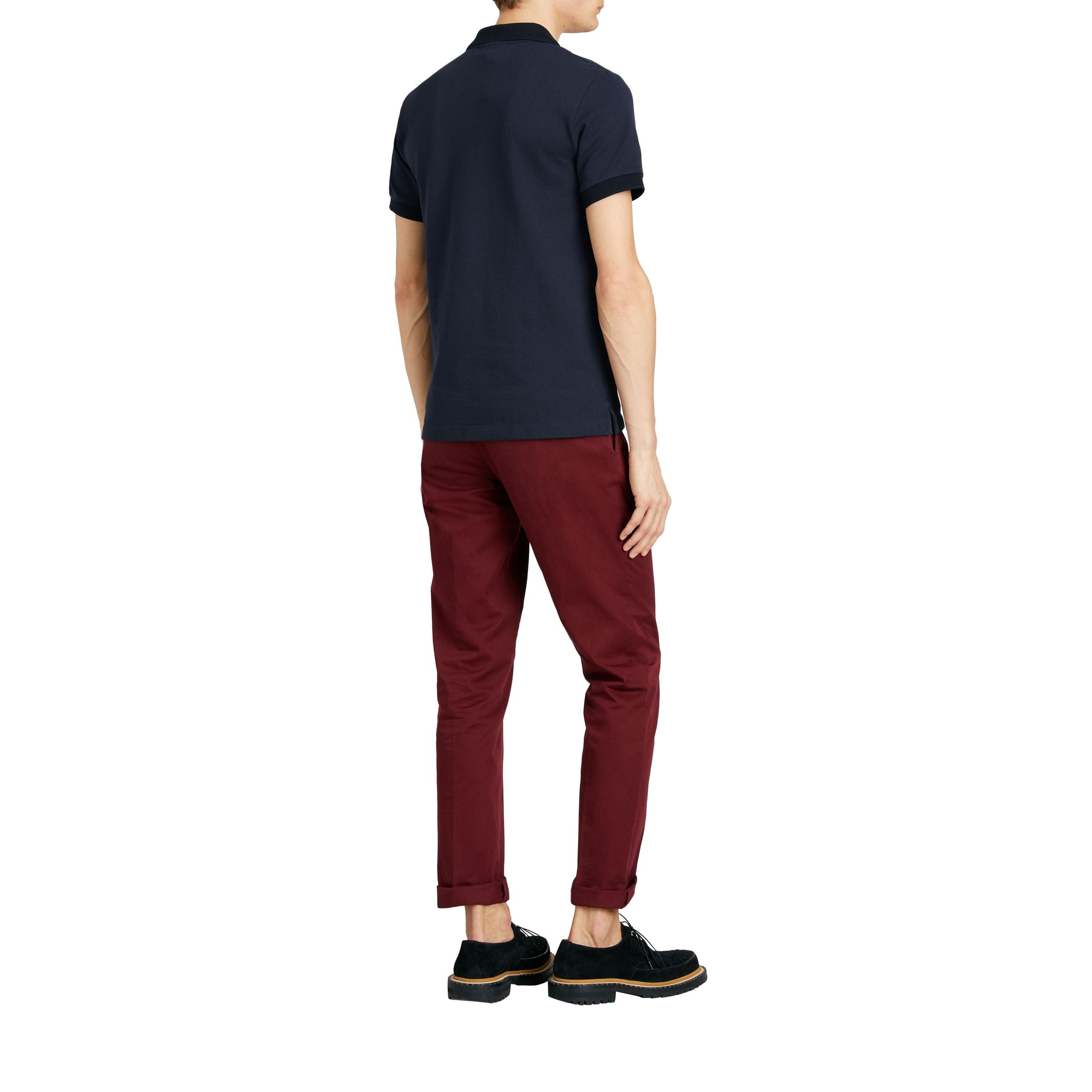 NAVY Polo en coton avec patte de boutonnage à motif check