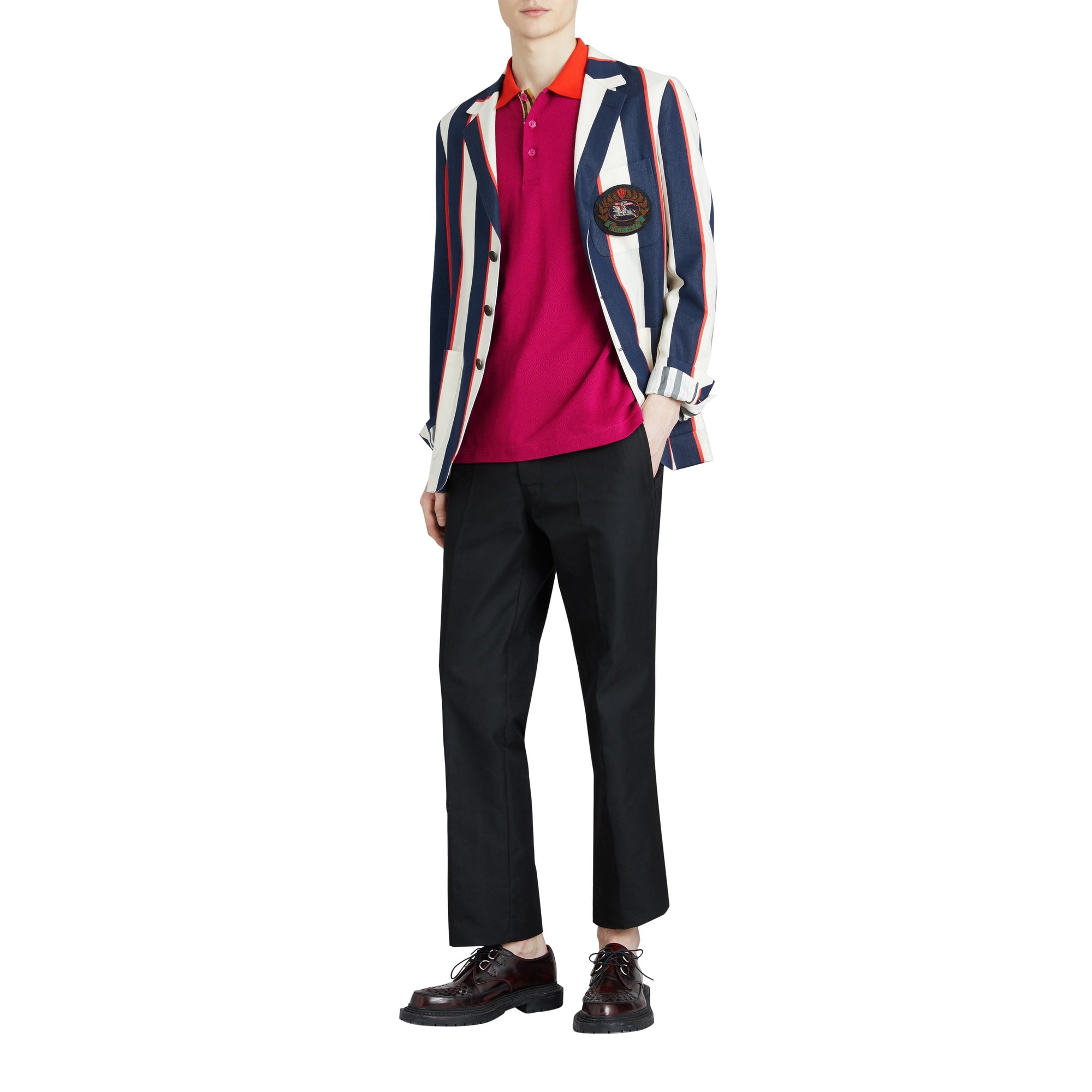 PLUM PINK Polo en coton avec col contrastant