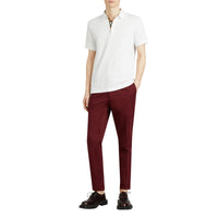 WHITE Polo en coton avec patte de boutonnage à motif check