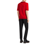 BRIGHT RED Polo en jersey de coton à bordures contrastantes