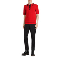 BRIGHT RED Polo en jersey de coton à bordures contrastantes
