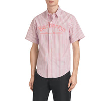LIGHT PINK Chemise rayée à manches courtes avec logo d'archive brodé