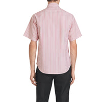LIGHT PINK Chemise rayée à manches courtes avec logo d'archive brodé