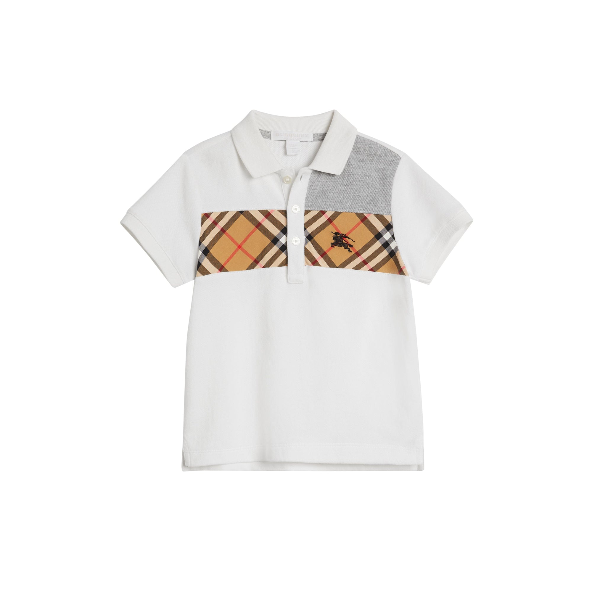 WHITE Polo en coton à empiècement Vintage check