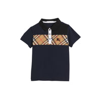 NAVY Polo en coton à empiècement Vintage check