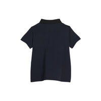 NAVY Polo en coton à empiècement Vintage check