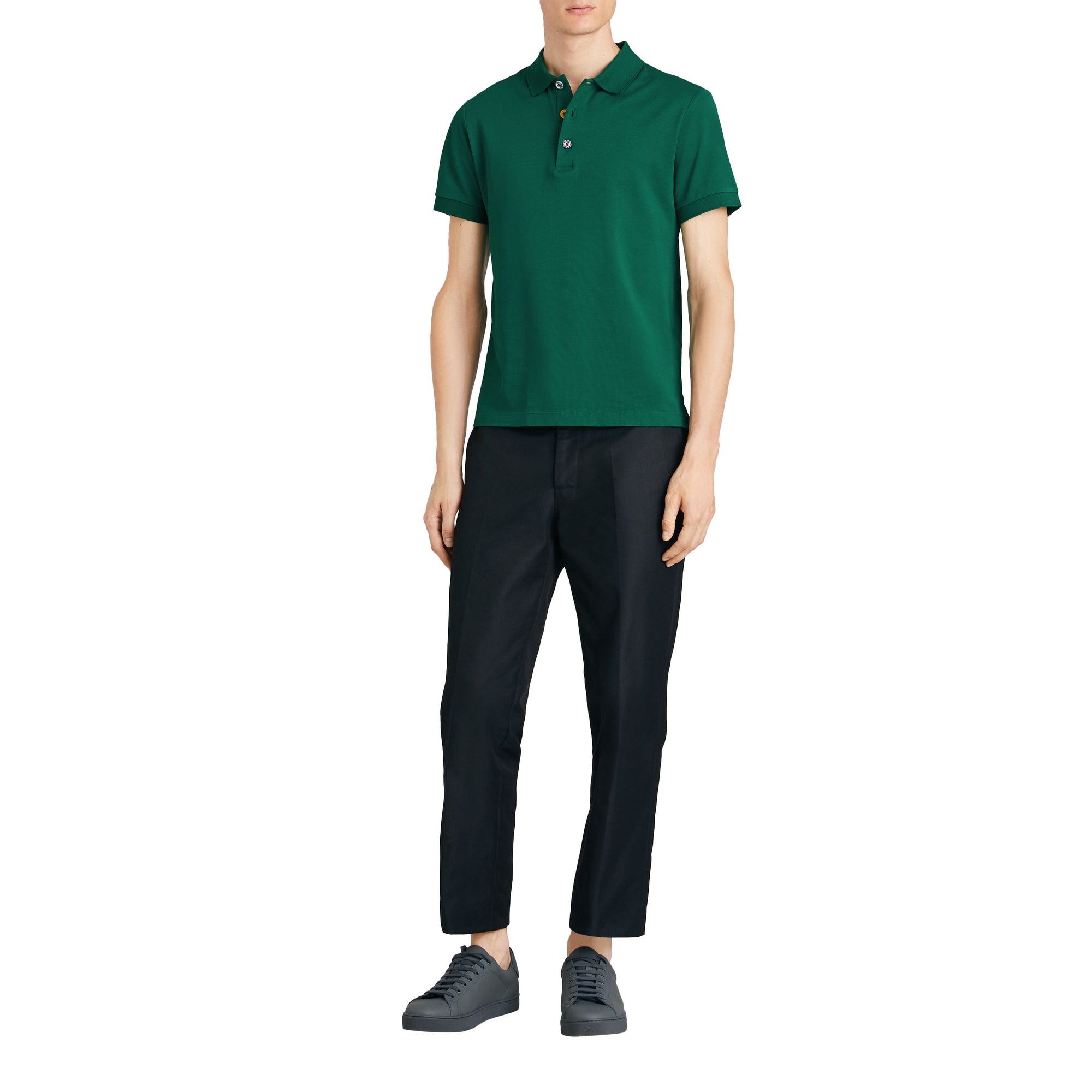 OPAL GREEN Polo en piqué de coton avec boutons peints